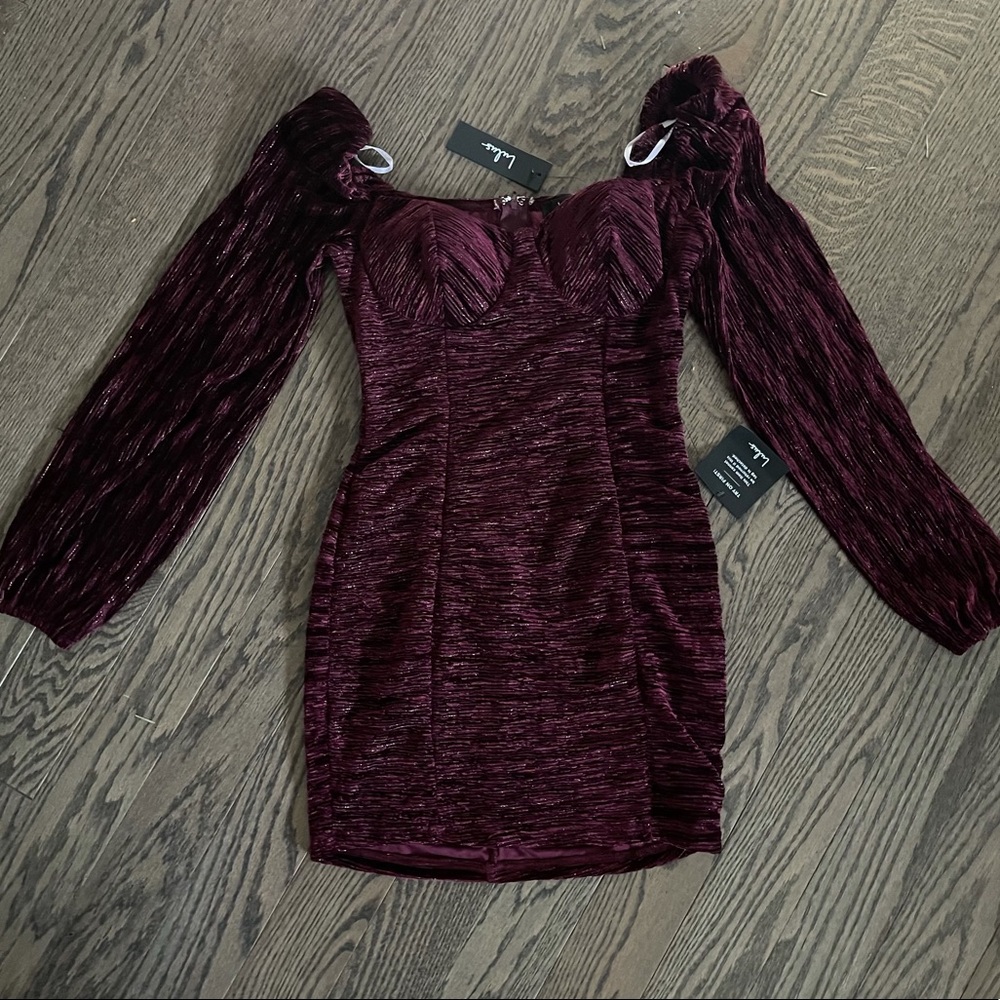 Lulus Celebrate with Me Burgundy Velvet Bustier Bodycon Mini Dress